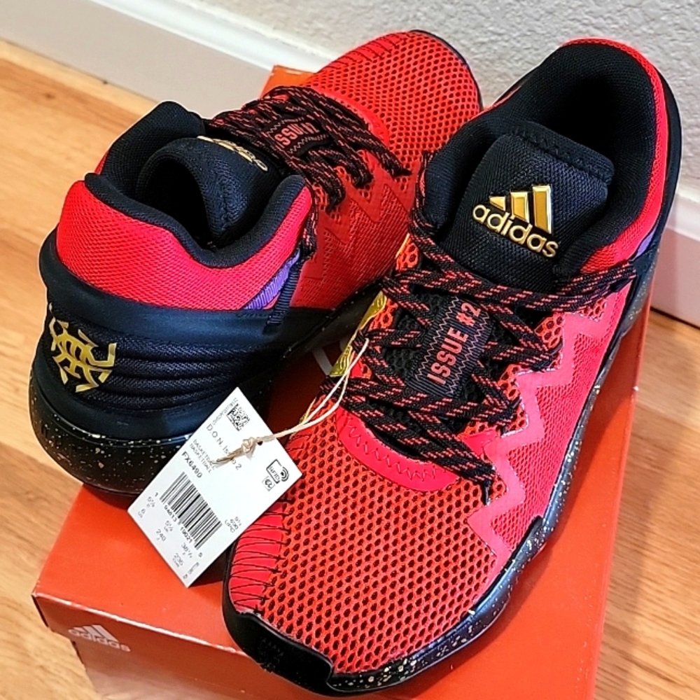 adidas D.O.N. Issue #2 Basketball Unisex Red Sneakers Athletic Shoes